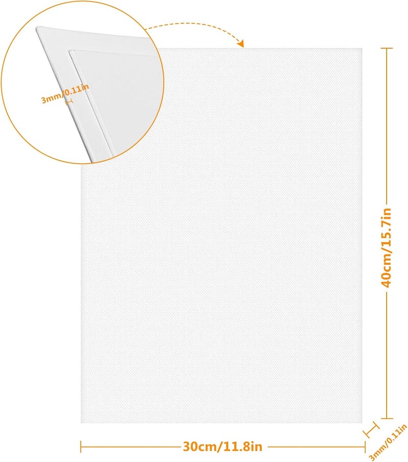 KORCCI Canvas for Painting 12 x 16 inches, 5 Packs Blank Canvas Board Cotton Acid-Free Canvas Panels for Acrylic Paint, Oil Paint & Wet Water Art Media, Hobby Painters and Beginners - Image 2